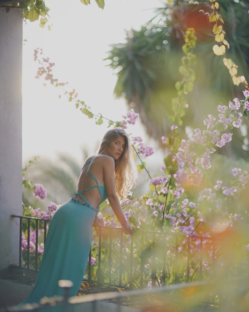 VESTIDO PEDRERÍA AGUAMARINA - Imagen 3